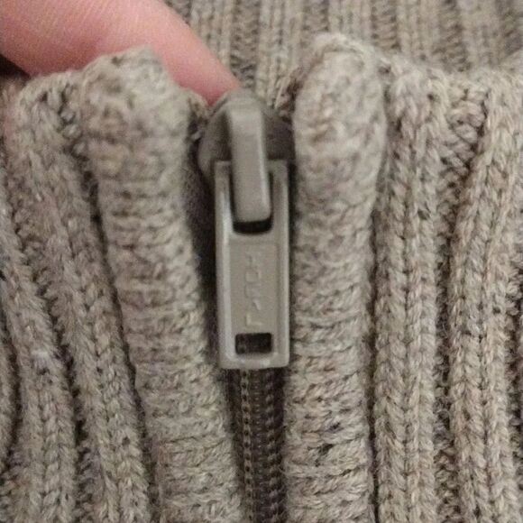Y2K GAP 2012 Mock Neck Quarter Zip Wool Blend Sweater Oatmeal XXL - Picture 9 of 15